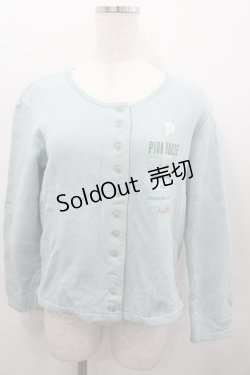 画像1: PINK HOUSE / ロゴpt&ワッペンカットカーディガン  サックス I-26-02-13-051-LO-TO-SA-ZI
