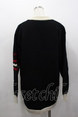 画像3: PINK HOUSE / 野球ワッペンVネックカーディガン  ブラック I-26-02-13-052-LO-TO-SA-ZI