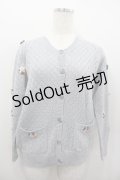 PINK HOUSE / フラワー&ハットモチーフ付きカーディガン  サックス I-26-02-13-053-LO-TO-SA-ZI