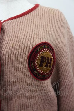 画像2: PINK HOUSE / ワッペン付きパイピングニットジャケット  ピンク I-26-02-13-054-LO-JA-SA-ZI