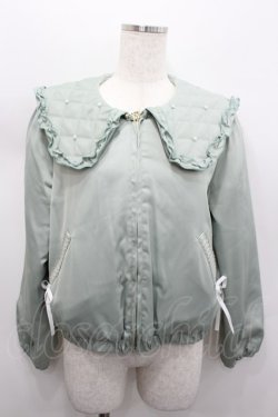 画像1: axes femme POETIQUE / パールキルティングブルゾン M グリーン I-26-02-13-006-AX-JA-TE-ZI