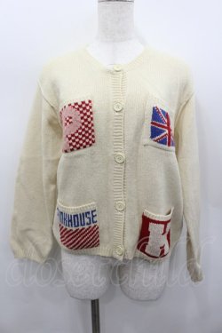 画像1: PINK HOUSE / ユニオンジャック編み込みカーディガン  アイボリー I-26-02-13-056-LO-TO-SA-ZI
