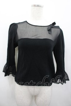 画像1: MILK / チュール切替カットソー  ブラック I-26-02-13-060-ML-TO-SA-ZI