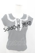 MILK / 襟付き半袖トップス  ブラック I-26-02-13-061-ML-TO-SA-ZI