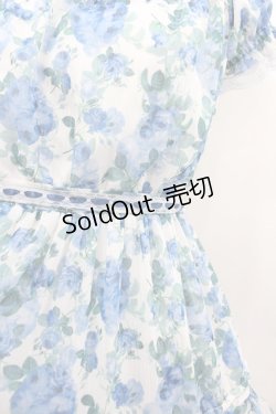 画像2: axes femme / ブルーミングローズ柄ワンピース F サックス I-26-02-13-068-AX-OP-TE-ZI