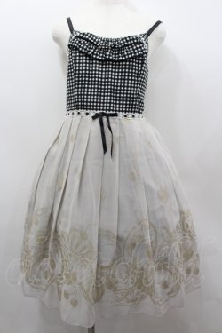 画像1: Emily Temple cute / ギンガム&パーティセットノースリーブワンピース  黒Ｘ白 I-26-02-13-071-ET-OP-SA-ZI