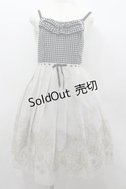 画像1: Emily Temple cute / ギンガム&パーティセットノースリーブワンピース  黒Ｘ白 I-26-02-13-071-ET-OP-SA-ZI