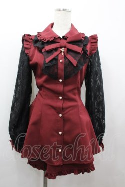 画像1: Secret Honey / ラッフル袖レース長袖セットアップ 2 ワイン I-26-02-13-072-CA-OP-SA-ZI