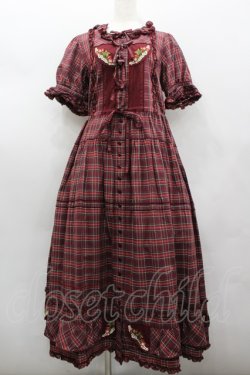 画像1: PINK HOUSE / オジリナルタータンワンピース  赤 I-26-02-13-085-LO-OP-TE-ZI