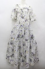 画像1: PINK HOUSE / リトルヴァイオレットプリントワンピース  白 I-26-02-13-086-LO-OP-TE-ZI (1)