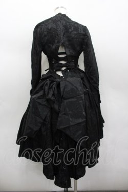 画像4: 草苺大福鴨 / サイド編み下げ&刺繍ジャケット・ビスチェワンピース  黒 I-26-02-13-088-LO-OP-SA-ZI