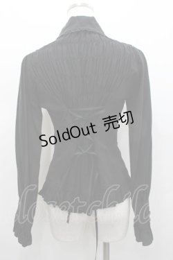 画像2: ATELIER PIERROT / ピンタック丸襟ブラウス  黒 I-26-02-13-009-EL-BL-TE-ZI