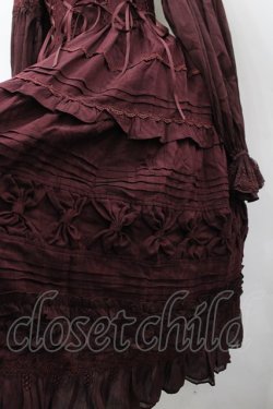 画像2: culumi lolita / はしごレースリボンワンピース&コルセットデザイン  ボルドー I-26-02-13-089-LO-OP-SA-ZI
