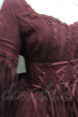 画像3: culumi lolita / はしごレースリボンワンピース&コルセットデザイン  ボルドー I-26-02-13-089-LO-OP-SA-ZI