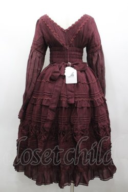画像4: culumi lolita / はしごレースリボンワンピース&コルセットデザイン  ボルドー I-26-02-13-089-LO-OP-SA-ZI