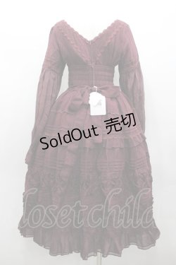 画像4: culumi lolita / はしごレースリボンワンピース&コルセットデザイン  ボルドー I-26-02-13-089-LO-OP-SA-ZI