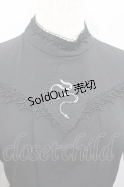 画像2: Stamp Albums / 蛇刺繍ハイネック長袖ワンピース S 黒Ｘ白 I-26-02-13-090-LO-OP-SA-ZI