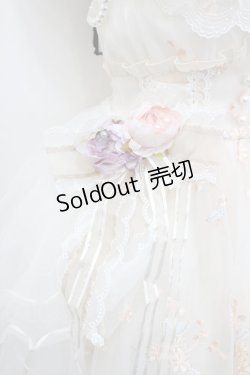 画像2: Stari Mas / フラワーブーケリボンブローチ付きジャンパースカート  白 I-26-02-13-091-LO-OP-SA-ZI