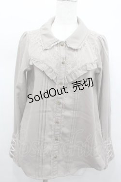 画像1: axes femme / フロントレース&ピンタックブラウス  ブラウン I-26-02-13-010-AX-BL-SA-ZI