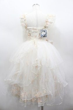 画像5: Stari Mas / フラワーブーケリボンブローチ付きジャンパースカート  白 I-26-02-13-091-LO-OP-SA-ZI