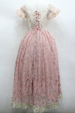 画像4: WUMENPSMFL / フラワー刺繍レース切替ビスチェジャンパースカート  ピンク I-26-02-13-093-LO-OP-SA-ZI