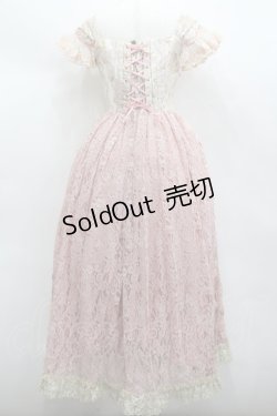 画像4: WUMENPSMFL / フラワー刺繍レース切替ビスチェジャンパースカート  ピンク I-26-02-13-093-LO-OP-SA-ZI