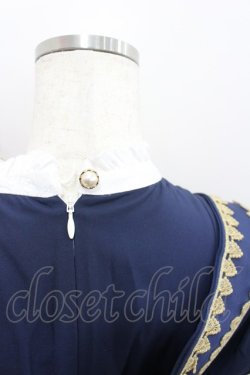 画像5: Le Miroir / ハイネックナポレオン長袖ワンピース  ネイビーｘ白 I-26-02-13-094-0-OP-SA-ZI