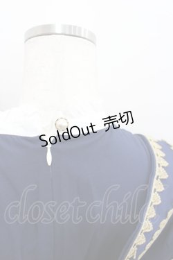 画像5: Le Miroir / ハイネックナポレオン長袖ワンピース  ネイビーｘ白 I-26-02-13-094-0-OP-SA-ZI