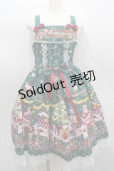 BABY,THE STARS SHINE BRIGHT / くみゃちゃんのDokiDoki Christmas Party柄ジャンパースカートI  グリーン I-26-02-13-095-BA-OP-SA-ZI