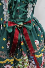 画像2: BABY,THE STARS SHINE BRIGHT / くみゃちゃんのDokiDoki Christmas Party柄ジャンパースカートI  グリーン I-26-02-13-095-BA-OP-SA-ZI (2)