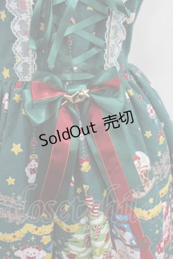 画像2: BABY,THE STARS SHINE BRIGHT / くみゃちゃんのDokiDoki Christmas Party柄ジャンパースカートI  グリーン I-26-02-13-095-BA-OP-SA-ZI