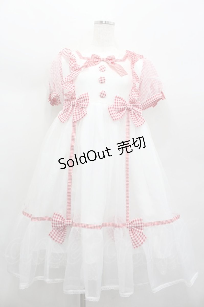 画像1: Angelic Pretty / ふんわりパフェワンピース  白ｘ赤 I-26-02-13-096-AP-OP-SA-ZI (1)