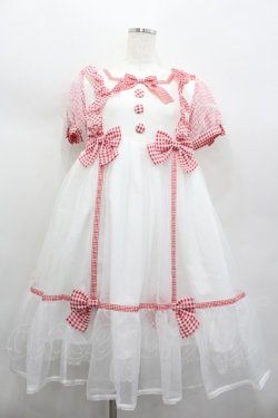 画像1: Angelic Pretty / ふんわりパフェワンピース  白ｘ赤 I-26-02-13-096-AP-OP-SA-ZI