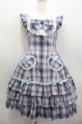 Angelic Pretty / Cute Heartジャンパースカート(タータン)  サックス I-26-02-13-097-AP-OP-SA-ZI