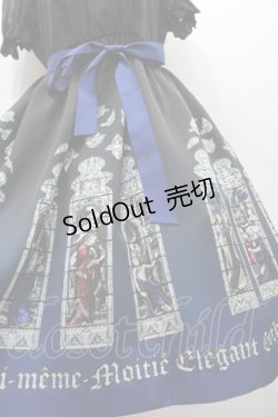 画像2: Moi-meme-Moitie / ステンドグラスプリントサテンワンピース 2 黒×青 I-26-02-13-101-MO-OP-TE-ZI