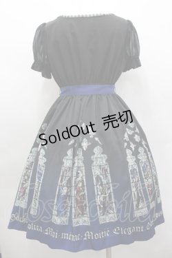 画像4: Moi-meme-Moitie / ステンドグラスプリントサテンワンピース 2 黒×青 I-26-02-13-101-MO-OP-TE-ZI