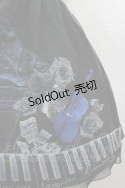 画像2: Moi-meme-Moitie / チェンバロ三重奏プリントシフォン半袖ワンピース 2 黒×青 I-26-02-13-102-MO-OP-TE-ZI