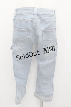 画像3: axes femme / 裾刺繍&サイドポケットデニムパンツ  サックスデニム I-26-02-13-113-AX-PA-SA-ZI