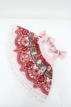 画像2: BABY,THE STARS SHINE BRIGHT / Pastoral Decoration Palette柄くみゃちゃんジャンパースカート  ピンクｘ赤 I-26-02-13-118-BA-ZA-SA-ZI