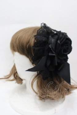 画像1: ATELIER PIERROT / ローズレースカチューシャ  黒 I-26-02-13-122-EL-AC-TE-ZI