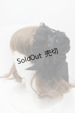 画像1: ATELIER PIERROT / ローズレースカチューシャ  黒 I-26-02-13-122-EL-AC-TE-ZI