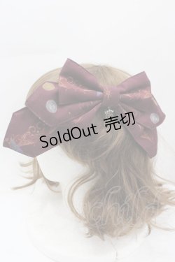 画像1: ALICE and the PIRATES / 魔女と悪魔の西洋菓子店〜ソロモンの小さな鍵と秘密のレシピ〜柄リボンクリップ  ボルドー I-26-02-13-123-PA-AC-SA-ZI