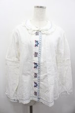 画像1: PINK HOUSE / 刺繍入りブラウス  ホワイト I-26-02-13-015-LO-BL-SA-ZI (1)