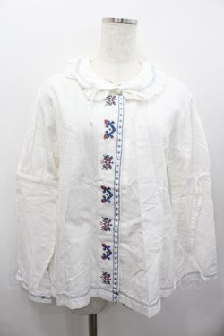 画像1: PINK HOUSE / 刺繍入りブラウス  ホワイト I-26-02-13-015-LO-BL-SA-ZI