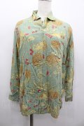 PINK HOUSE / トロピカルフルーツ柄開襟シャツ  グリーン I-26-02-13-017-LO-BL-SA-ZI