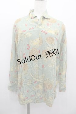 画像1: PINK HOUSE / トロピカルフルーツ柄開襟シャツ  グリーン I-26-02-13-017-LO-BL-SA-ZI