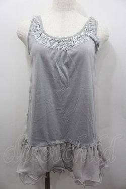 画像1: axes femme / 肩透けロングタンク  グレー I-26-02-13-021-AX-TO-SA-ZI