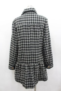 画像3: axes femme / ラメ千鳥格子コート  黒Ｘグレー I-26-02-13-002-AX-CO-SA-ZI