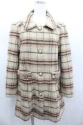 axes femme / チェックコート  ブラウン I-26-02-13-003-AX-CO-SA-ZI
