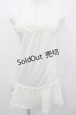 画像1: axes femme / 肩透けロングタンク  アイボリー I-26-02-13-029-AX-TO-SA-ZI